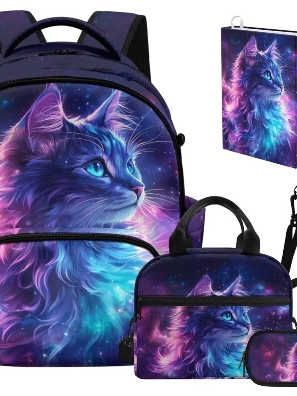 Galaxy Cat Backpack Set